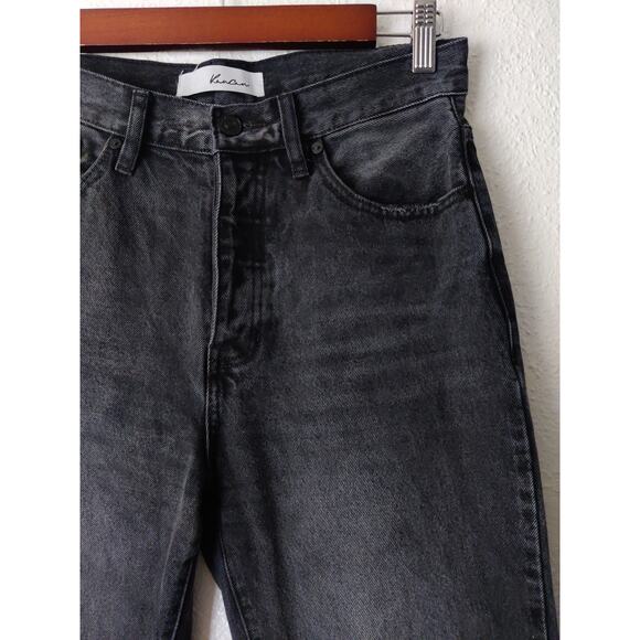 KanCan Dark Gray 90's Flared Legs Destroyed Relaxed High Rise Jeans Size 3/25 - Picture 3 of 8